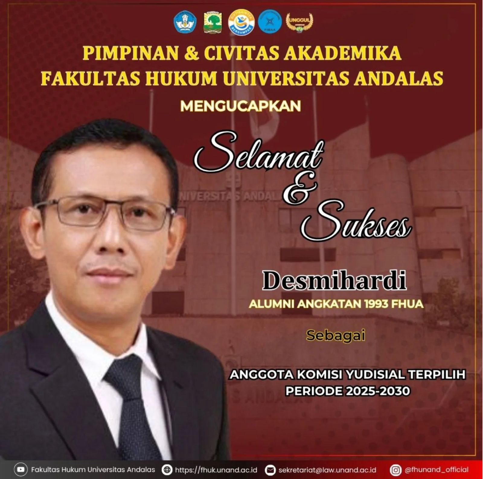 Dari Alumni FH Unand ke Anggota Komisi Yudisial: Desmihardi Siap Bikin Gelombang Baru di Dunia Hukum Indonesia!